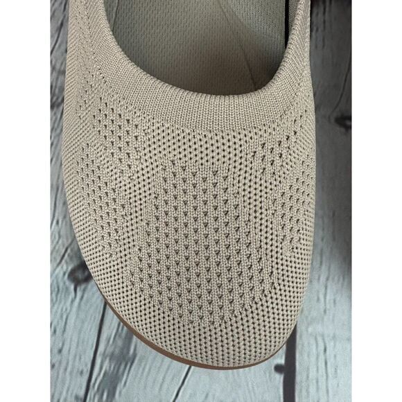 KBZONE beige knit flat ballerina shoes 11 NEW - Picture 3 of 13